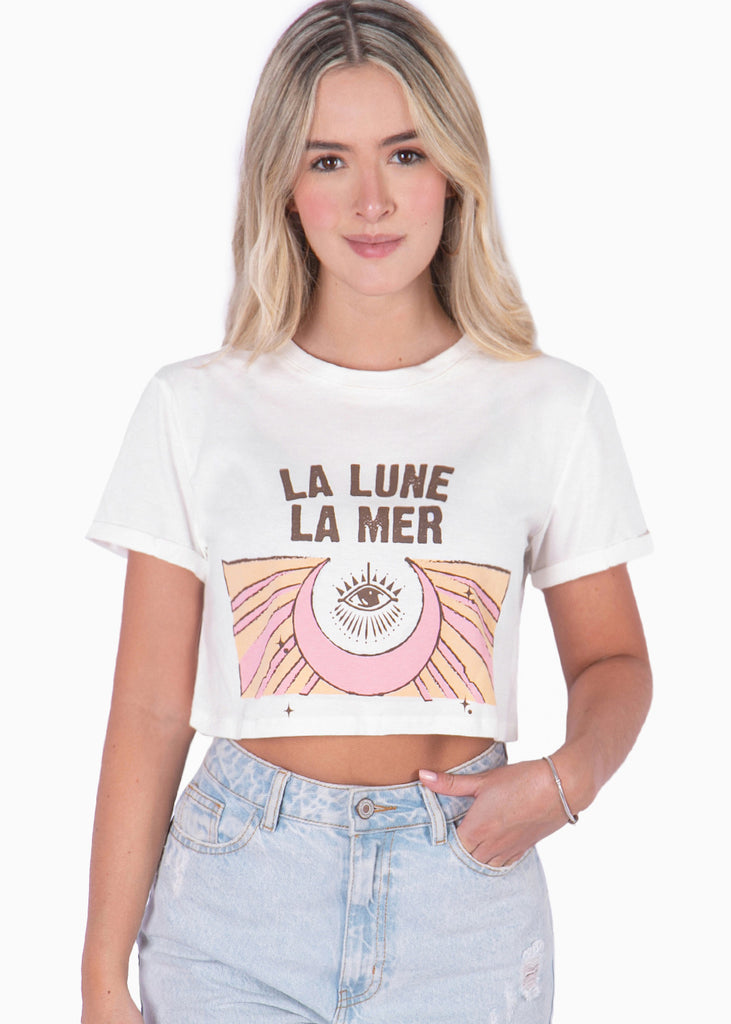 Camiseta con estampado "La lune, La mer" - IVANA