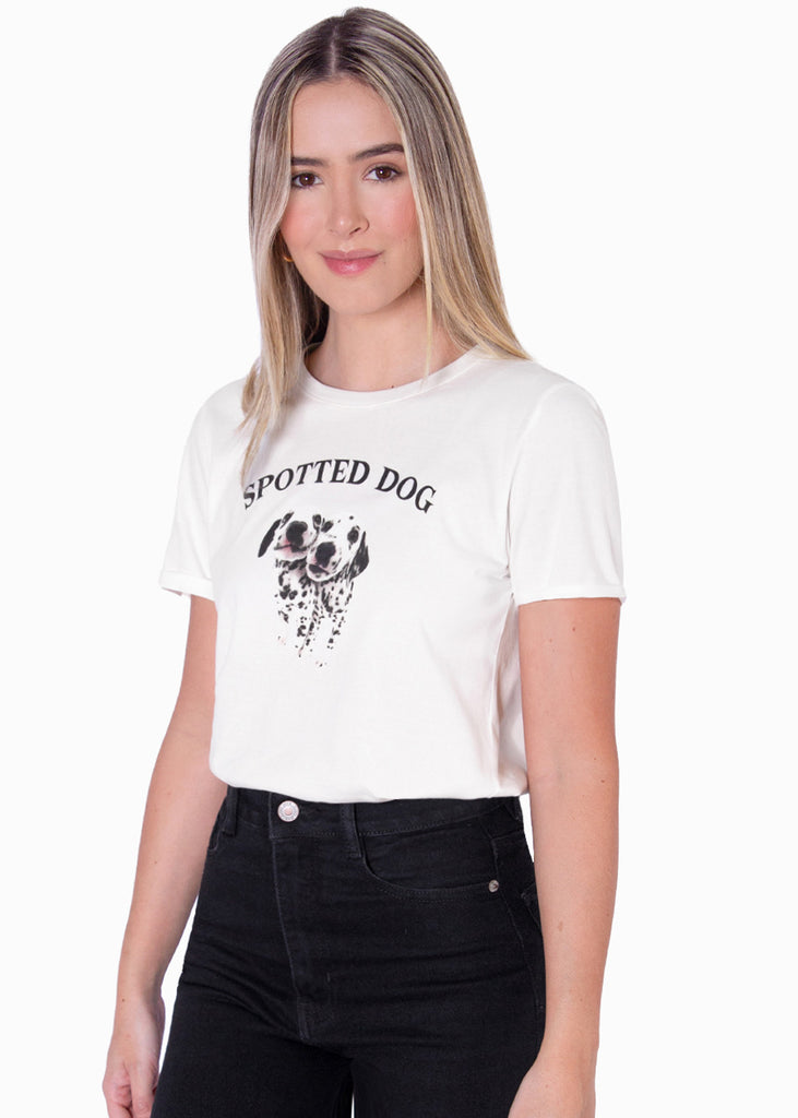 Camiseta con estampado "Spotted dog" de perritos  para mujer - Flashy