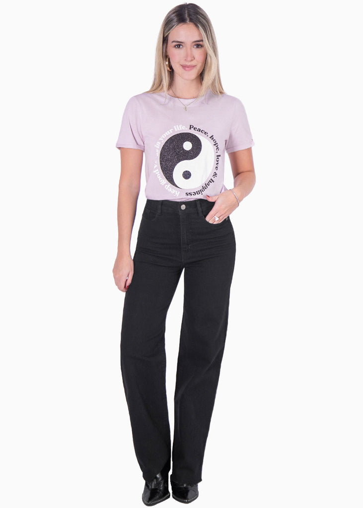 Camiseta con estampado ying yang  para mujer - Flashy