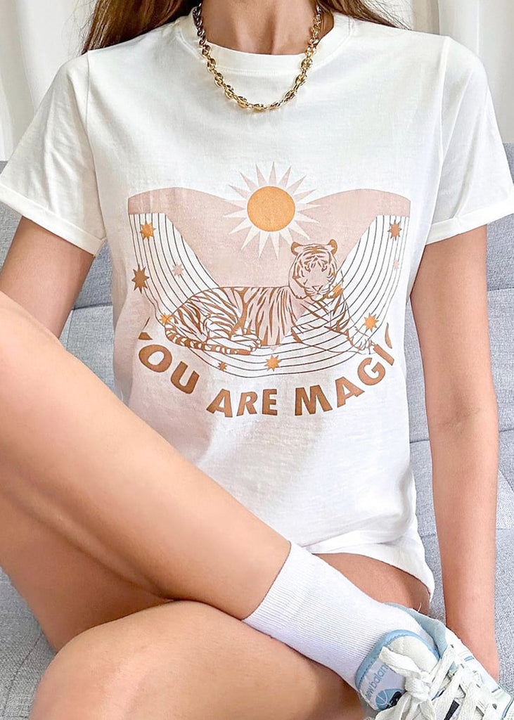 Camiseta con estampado "You are magic" y tigre  para mujer - Flashy