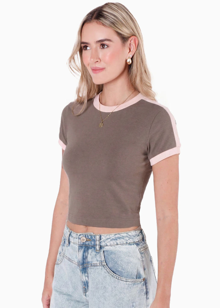 Camiseta con puño y cuellos en contraste - ACAPULCO