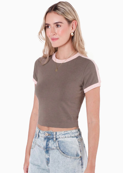 Camiseta con puño y cuellos en contraste - ACAPULCO