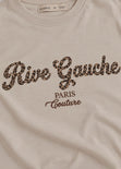 Camiseta con silueta semi oversize y con texto gráfico estampado - MANZANILLA