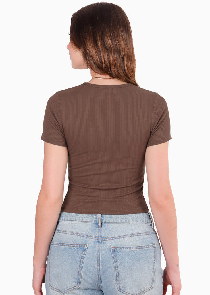 Camiseta corta con corte tipo corset - CRISANTEMO.CAFE