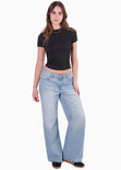 Camiseta corta con corte tipo corset para mujer - Flashy