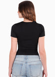 Camiseta corta con corte tipo corset para mujer - Flashy
