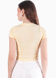 Camiseta corta con corte tipo corset - OKLAHOMA