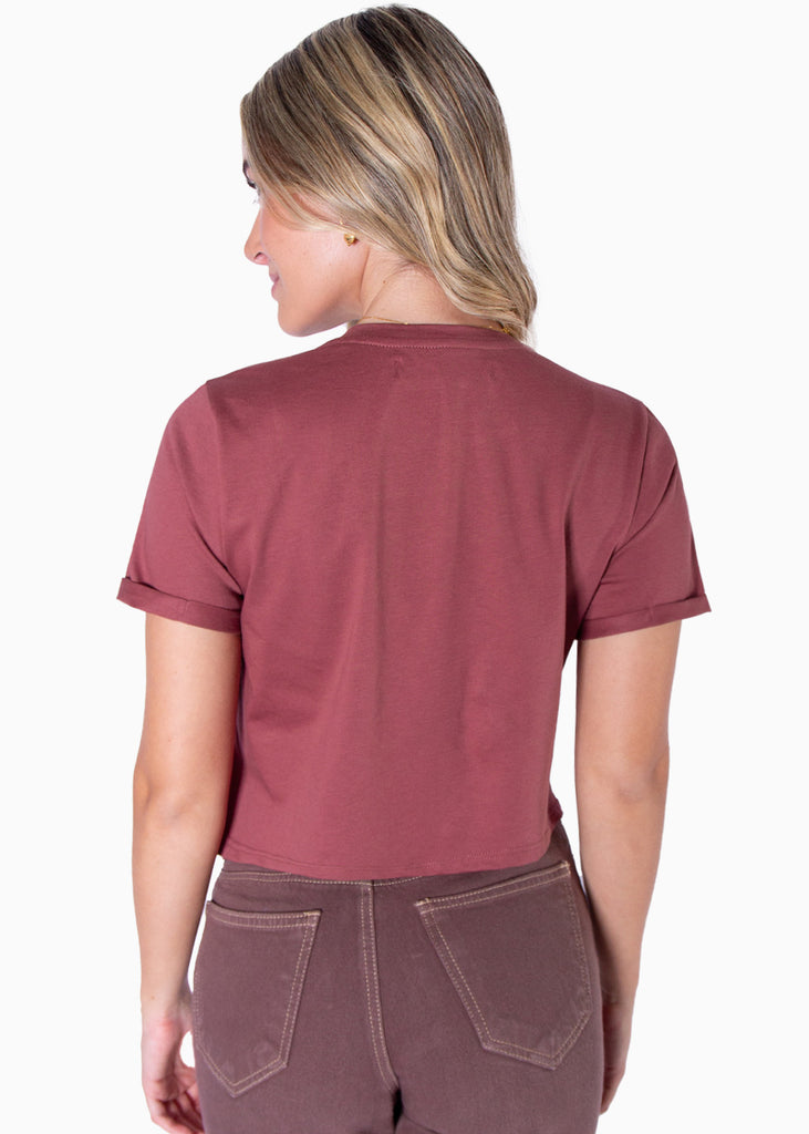 Camiseta corta con estampado bordado "J'adore" - NICOLINE