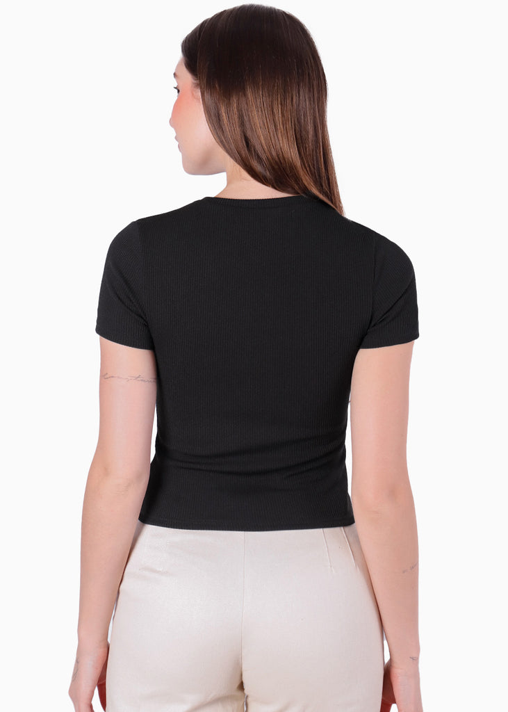 Camiseta corta cy ajustada tipo baby tee con bordado - TOLEDO
