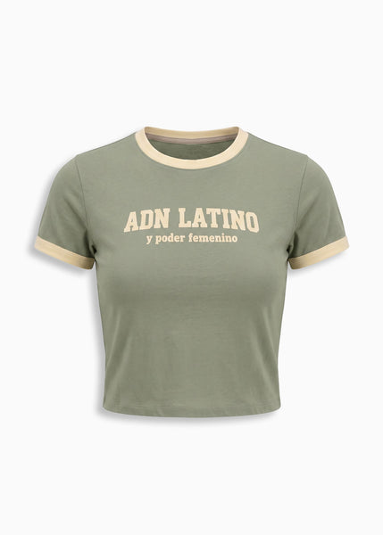 Camiseta corta estampada con cuello y puños en contraste - AMAZONAS