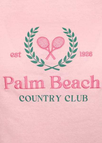 Camiseta crop con bordado "Palm Beach Country Club"  para mujer - Flashy