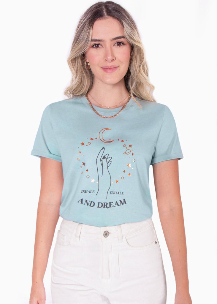 Camiseta estampada "Inhale, exhale and dream" - MACARIA
