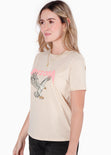 Camiseta estampada "Arizona" color beige para mujer - Flashy