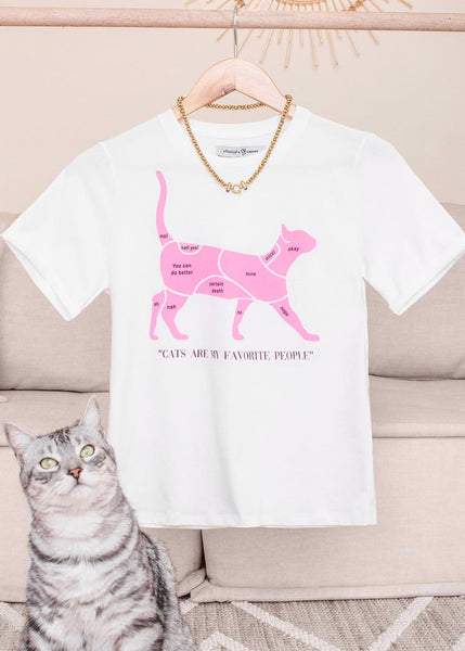 Camiseta estampada "Cats are my favorite people" - PAULINE