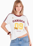 Camiseta estampada de color marfil - MARACANA