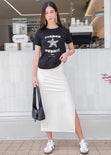 Camiseta estampada "French Riviera" con estrella en lentejuelas color negro para mujer - Flashy
