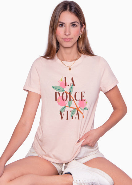 Camiseta estampada "La dolce vita"  para mujer - Flashy