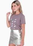 Camiseta estampada "Let´s go girls" color morado para mujer - Flashy