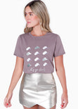 Camiseta estampada "Let´s go girls" color morado para mujer - Flashy