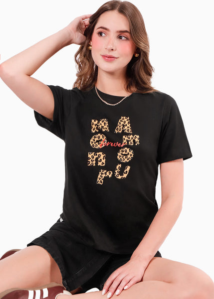 Camiseta estampada "moun amour" para mujer - Flashy