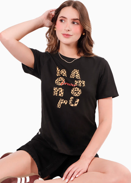 Camiseta estampada "moun amour" para mujer - Flashy