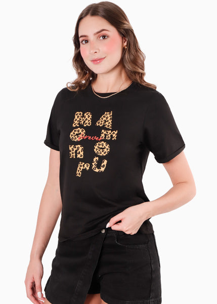 Camiseta estampada "moun amour" para mujer - Flashy