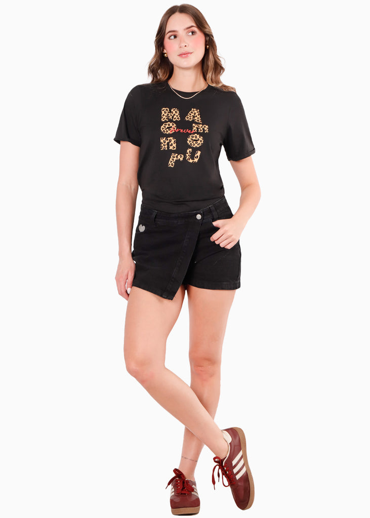 Camiseta estampada "moun amour" para mujer - Flashy