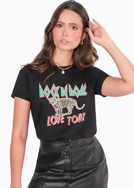 Camiseta estampada "Rock n Roll love tour" - ROSALYN