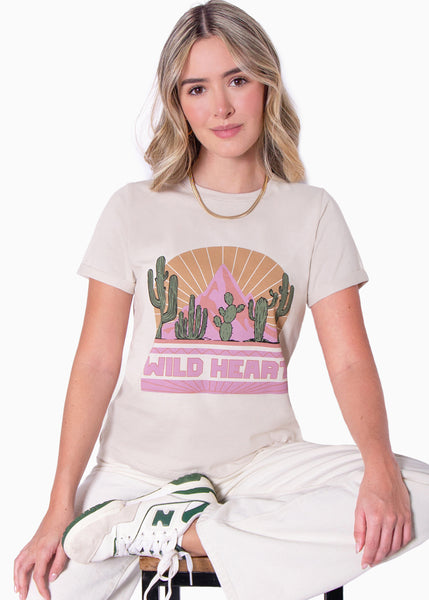 Camiseta estampada "Wild Heart"  para mujer - Flashy