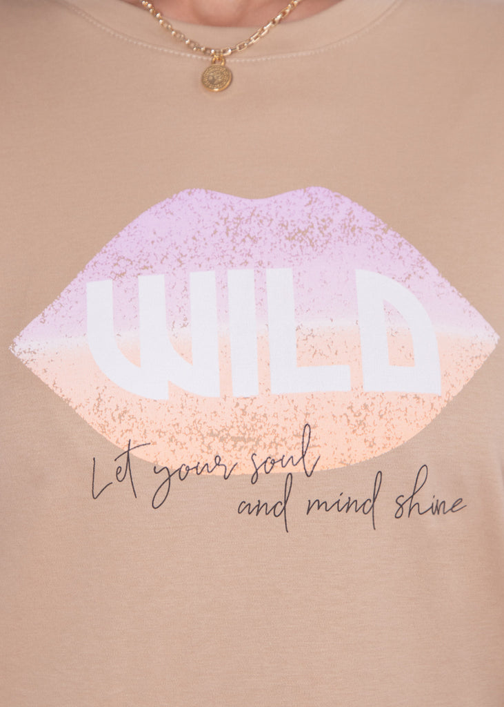 Camiseta estampada "Wild, let your soul and mind shine"  para mujer - Flashy