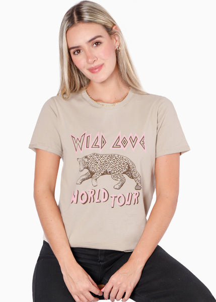 Camiseta estampada "Wild love world tour" - TASHA