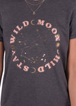 Camiseta estampada "Wild moon" color gris para mujer - Flashy