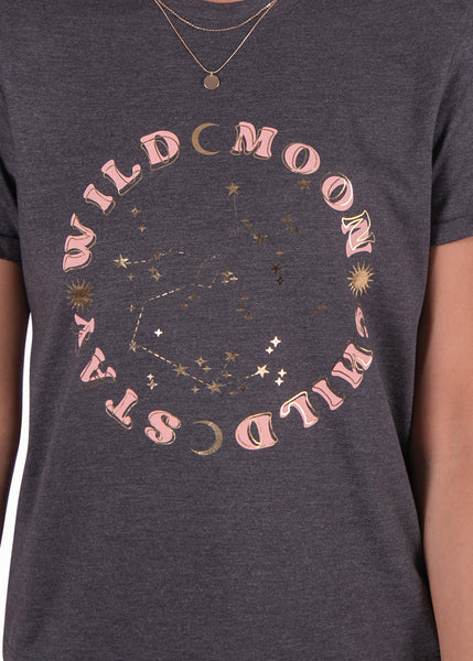 Camiseta estampada "Wild moon" color gris para mujer - Flashy