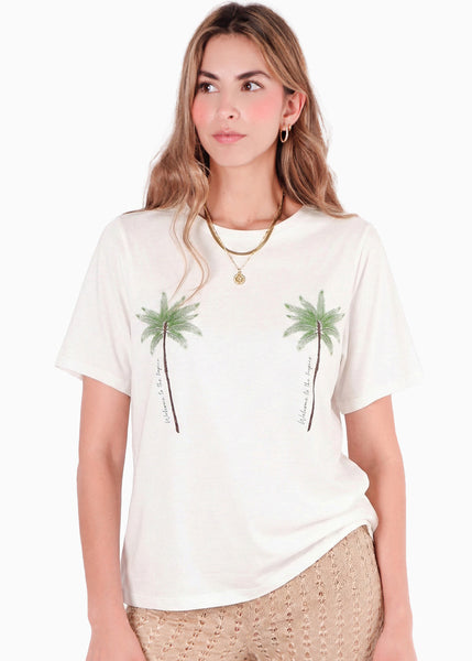 Camiseta grafica estampada "palmeras" - SAPOTE