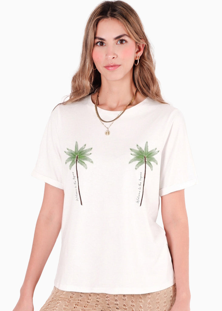 Camiseta grafica estampada "palmeras" - SAPOTE