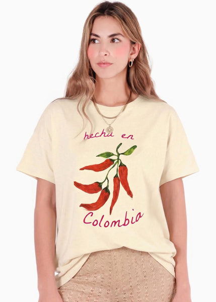 Camiseta oversize con estampado de chiles - SALENTO