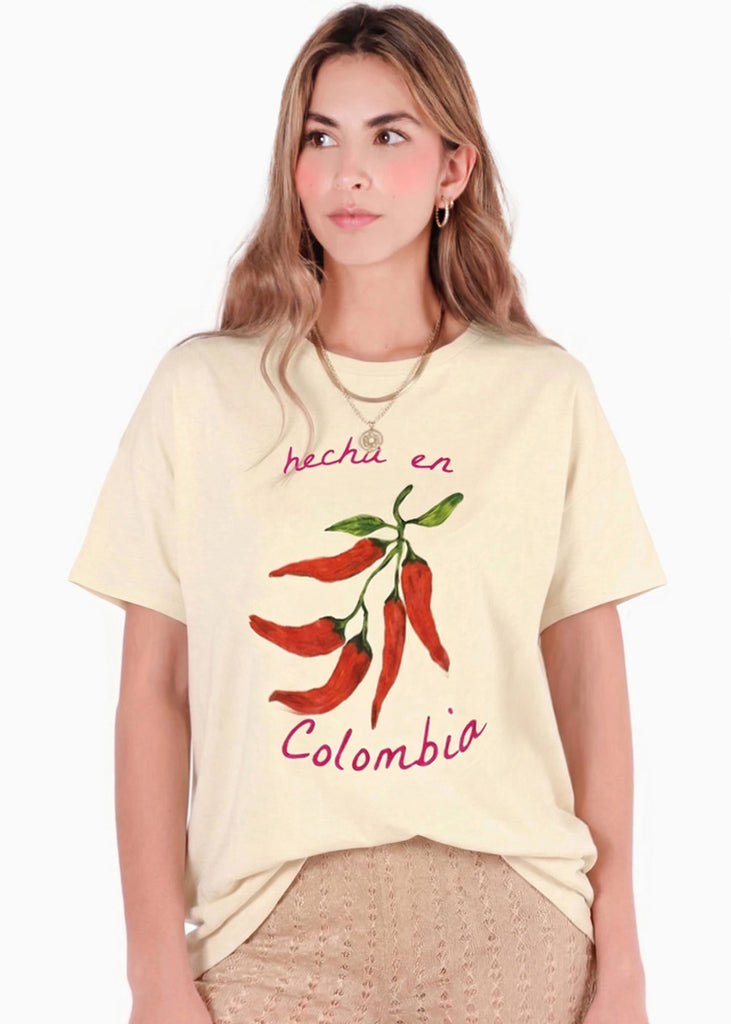 Camiseta oversize con estampado de chiles - SALENTO