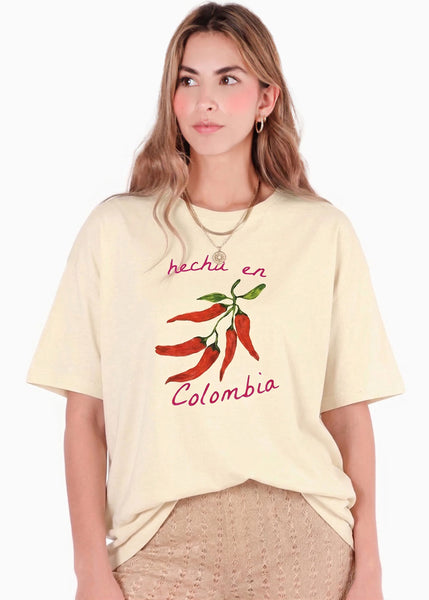 Camiseta oversize con estampado de chiles - SALENTO