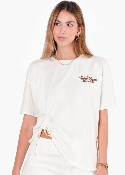 Camiseta oversize con túnel en frente y bordada - PRAIA