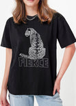 Camiseta oversize estampada "Fierce" color gris para mujer - Flashy