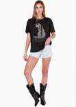 Camiseta oversize estampada "Fierce" color gris para mujer - Flashy