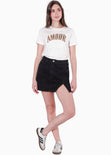 Camiseta estampada "Amour" color blanco, marfil para mujer - Flashy