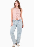 Blusa con anudados enfrente para mujer - Flashy
