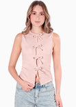 Blusa con anudados enfrente para mujer - Flashy
