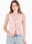 Blusa con anudados enfrente para mujer - Flashy