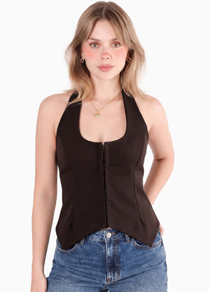 Chaleco con escote profundo - GUAYABA