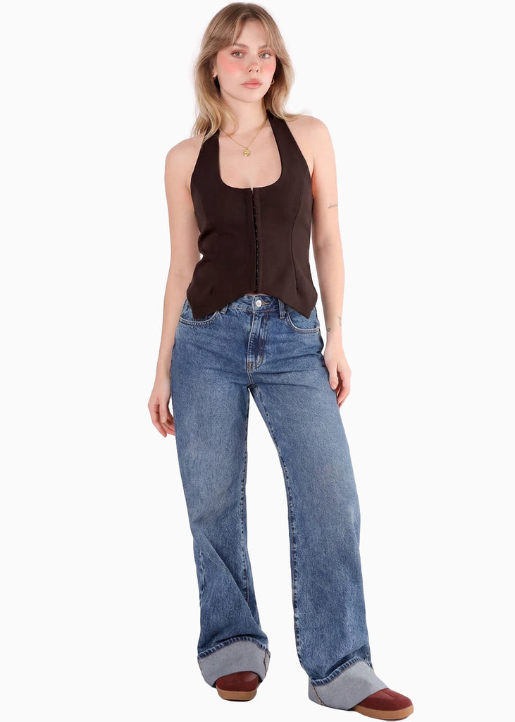 Chaleco con escote profundo - GUAYABA