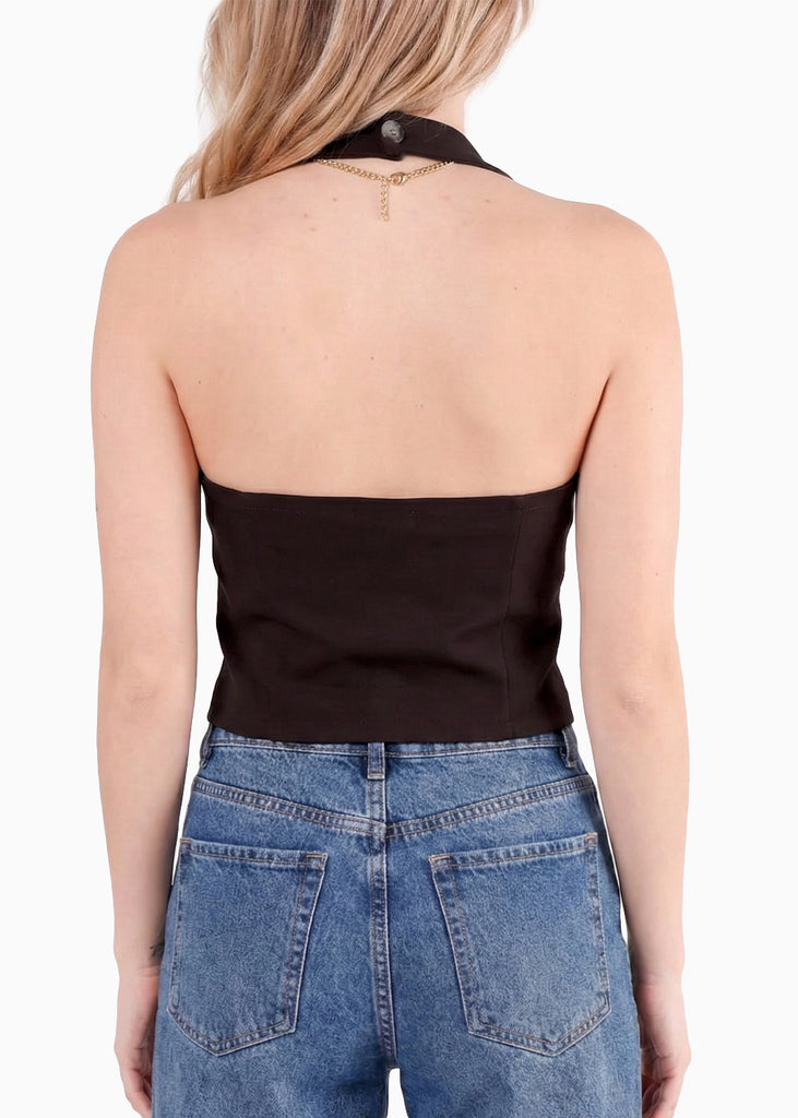 Chaleco con escote profundo - GUAYABA