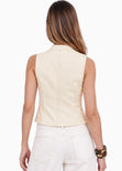 Chaleco de cierre con botones de color beige - MAGALLAN