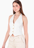 Chaleco marfil tipo halter - ARECA
